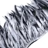 Wysokiej Jakości Złoto Silver Rooster Tail Feathers Trims Fringe Natural Feather Wstążki 10-12 "Ślubne sukienki karnawałowe