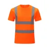 Herren T-Shirts Reflektierende Sicherheit Kurzarm T-Shirt Hohe Sichtbarkeit Straße Arbeit T-Stück Top Hallo VIS-Arbeitskleidung