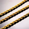 Gold Chains Fashion Stainless Steel Hip Hop Jewelry Rope Chain Mens Necklace263K