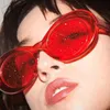 Güneş Gözlüğü Glitter Oval Retro Erkek Kadın Parti Gözlükleri için