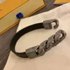 Rostfritt stål Läder Män Retro Armband Necklac Gåvor Mens Chain Curb Cuban Länk Tillbehör Hand Armband Man