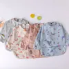 1-3 jaar baby slabbetjes waterdichte baby eten bib met pocket kinderen tekening machine wasbare lange mouwen schort kind burp doek babyspullen 0918