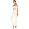 Sommar kvinnor One Shoulder Lace Bandage Jumpsuits Sexy Spaghetti Strap Feathers Club Bodysuit Lady Long 210423