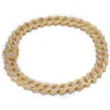 Iced Out Miami Cuban Link Chain Mens Rose Gold Chains Thick Necklace Bracelet Fashion Hip Hop Jewelry245J