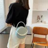 Bolso cruzado de lujo con diseño de cocodrilo degradado para mujer, bolso de mano con cuentas de marca, bolso cruzado con cadena, bolsos redondos informales para mujer