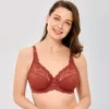 Reggiseno da donna in pizzo floreale di bellezza non imbottito Minimizer Reggiseno con ferretto a figura intera 210623