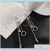 Dangle JewelryDangle Chandelier Korea Heart Pearl Pin Pin Pin Pin Pin Earringsステンレス鋼ヒンジ付きロングチェーンペンダントKPOPジュエリードロップ配信2021 V