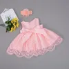 Vestidos de niña 2 unids conjunto nacido ropa de bebé fiesta desgaste vestido de encaje lindo niña bautismo infantil primer cumpleaños vestidos de bautizo