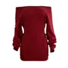 Autumn Winter Women Slash Neck Hoodie Dress Fashion Casual Sports Style Streetwear Off-Shoulder Dresses