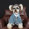 Spring Pet Shirts Denim Jacket Jacquard Letter Husdjur Coat Dog Apparel Fashion Bichon Teddy Dogs kläder