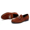 Qualité Set pied mâle chaussures formelles en cuir véritable plat modèle d'affaires concepteur loisirs noir marron Plaid bureau taille 38 ~ 45