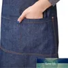 Aventais Mulheres Cowboy AntiFouling Unisex Denim Para Cozinheiro De Cozinha Simples Cozinhar Uniforme Mulher Mulher Fábrica Preço Especialista Qualidade Qualidade Última Estilo Original Status