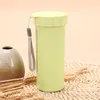 Tazza da 420 ml con doppio isolamento in paglia di grano Bottiglia d'acqua verde portatile creativa con coperchio con perdita di tazza per studenti WLL831D5