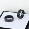 Ceramic Ring Black and White Gold Silver Bilateral Letter Band ring For Men and Women Couple Rings Us Size 6114409000