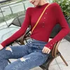 Women's Sweaters Womens 2021 Winter Tops Turtleneck Sweater Button Pullover Jumper Knitted Pull Femme Hiver Truien Dames