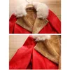 Cappotto invernale in ecopelle da donna taglie forti nero rosso PU top giacca 19 bavero manica lunga moda spesso calore LR676 210531
