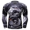 3D-tryck T-shirt Män Gym Kompression T-Mäns Dragon's Flight Kortärmad Rash Guard MMA BJJ Tops T-210629