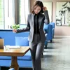 Plus Size Damskie S-4XL Wysokiej Jakości Profesjonalna Noszenie Wywiad Mody Formalne ubrania robocze Casual Suit Spodnie 2-częściowe zestaw 210527