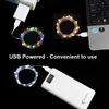 LED 문자열 빛 USB 전원 슬리버 구리 와이어 요정 조명 10m 20m 멀티 컬러 문자열 웨딩 홈 휴가 XMS 장식