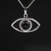 Natürlicher Kristalledelstein Evil Eye Halskette Anhänger Weihnachtsgeschenk für Frau Girls260z
