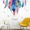 Dreamlike Feather Wall Decor Creative Stickers Wall Sticker Self-adhesive Bedroom Living Room Decoration Background Wallpaper 210929