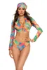 Ensemble de trois pièces maillot de bain femmes maillots de bain bikini ensembles imprimé monokini été plage maillot de bain pour vêtements de natation 2021 femmes