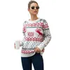 Pull de Noël imprimé Elk Femmes Automne Hiver O-Cou à manches longues Pull tricoté Pull Pulls rouges et pulls Femme 210604
