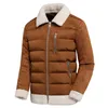 Hommes Hiver Vintage Casual Suede Polaire Col Chaud Épais Parkas Veste Manteau Hommes Outwear Fahsion Poches Classique Parka Mâle Plus 211204