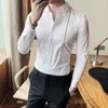 Automne ligne brodé hommes Chemise coréenne mince à manches longues Chemise décontractée homme affaires robe hauts Streetwear Chemise Homme 210527