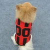 Esportes Estilo Stripe Sublimação Blanks Cães Cães Cães Vestido Pata Imprimir T-shirt T-shirt Ventilação de Algodão Primavera Verão Vests Camisa de Futebol Chihuahua Bulldog S