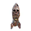 Skull Bomb Resin Ornament Små Nuclear Warhead Decor för Yard Garden Hem Desktop Halloween Dekoration Ship