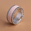 Coeurs en argent sterling 925, émail rose clair clair pierres CZ Bague Fit Pandora Style Bijoux Fiançailles Amoureux De Mariage Bague De Mode Pour Les Femmes