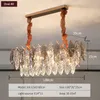 Nordic Light Luxury Crystal Chandelier Lampor för vardagsrum Duplex Villa Bedroom Round Leaf Led Hanglamp