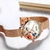 Panie Zegarki Curren New Fashion Design Wschodni Watch Casual Elegancka Kobieta Zegarek Kwarcowy z bransoletką ze stali nierdzewnej Q0524