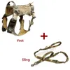 Tactical 2pcs/set Waterproof Hunting Dog Vest Outdoor Molle Breathable Hunting Dog Cloth Harness with Leash Adjustable Size