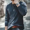 Maden Botton Stickade tröjor för män Commando Solid Oversized Warm Retro Pullovers Tops O Neck Sweater Elastic SweatersHirtsP0805