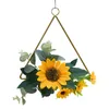 Corona di girasole artificiale primavera estate per la porta d'ingresso della parete della casa finestra decorazione della festa nuziale ghirlande fiore decorativo della fattoria255T