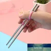 1 par lärande träning ätpinnar rostfritt stål chop pinnar för barn upplysning söta rosa ätpinnar grön