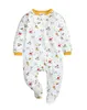 Roupa de bebê impresso infantil menino footies romper manga comprida recém-nascido menina jumpsuits pijamas pijamas crianças roupas 7 cores bt6628