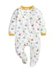 Bébé Vêtements Imprimé Infantile Garçon Footies Barboteuse À Manches Longues Nouveau-Né Fille Combinaisons Toddler Pyjamas Enfants Vêtements 7 Couleurs BT6628