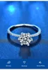 2021 Trendy Moissanite Ring 925 Silver 1ct 2.1g White Diamond Platinum Plated Rings For Women Wedding Party Girl Gift Jewelry