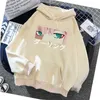 Älskling i franxx hoodie anime hajuku noll två vacker flicka print unisex streetwear lös hip hop varm hooded sweatshirt y0816