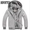 Black Hoodie Men Winter Jacket Men Fashion Thick Warm Hooded Sweatshirt Male Warm Fur Liner Sportswear Tracksuits Mens Coat 210528