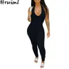 Arrival Body Suits for Women Backless Casual Solid Color Jumpsuits Skinny Deep V Neck Enteritos Mujer Verano 210513
