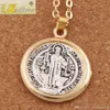 2-tone Catholicism Pendant Necklaces Benedict Bead Medal Cross Spacer Fashion Jewelry N1695 24inches chain