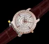 Традиция Twf Traftynelle Bling Часы 40 мм 82760/000 г-9852 Gypsophila Diamond Diail Miyota 8215 Автоматические мужские часы Rose Gold Case Коричневая кожа Hello_Watch.