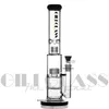 Wax Bongs Honeycomb Glass Bong Tall Straight Tube 3 Layers Perc Pipe Double Gear Percolator Dab Rigs Water Pipes With Quartz Banger