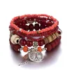 Wing Love Charms Armbanden Fashion Paris Tower Tennis Bodhi Rice Glas Kralen Beaded Armbanden Dames Geschenken Boheemse Kleurrijke Multilayer Elastische Mannen Sieraden Pulseras