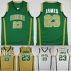 Maglia da basket da uomo LeBron James St. Vincent Mary High School Maglie irlandesi LeBron James # 23 Maglia cucita Camicie economiche Taglia S-XXL