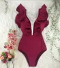 Gedrukte dames bodysuit zwempak bikini sexy v nek dames bikinis bikinis zomer strand halter badmode set